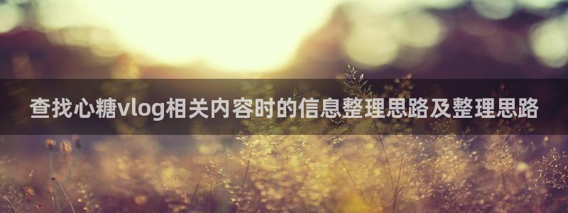 糖心视频免费观看:查找心糖vlog相关内容时的信息整理思路及整理思路