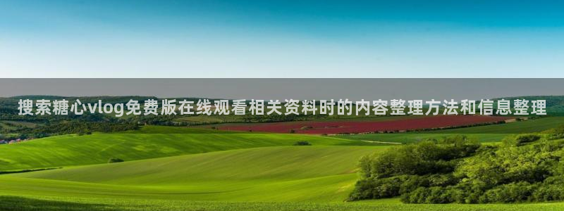 糖心vlog网站免费观看:搜索糖心vlog免费版在线观看相关资料时的内容整理方法和信息整理