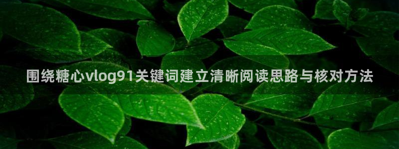 糖心vlog苏小涵:围绕糖心vlog91关键词建立清晰阅读思路与核对方法